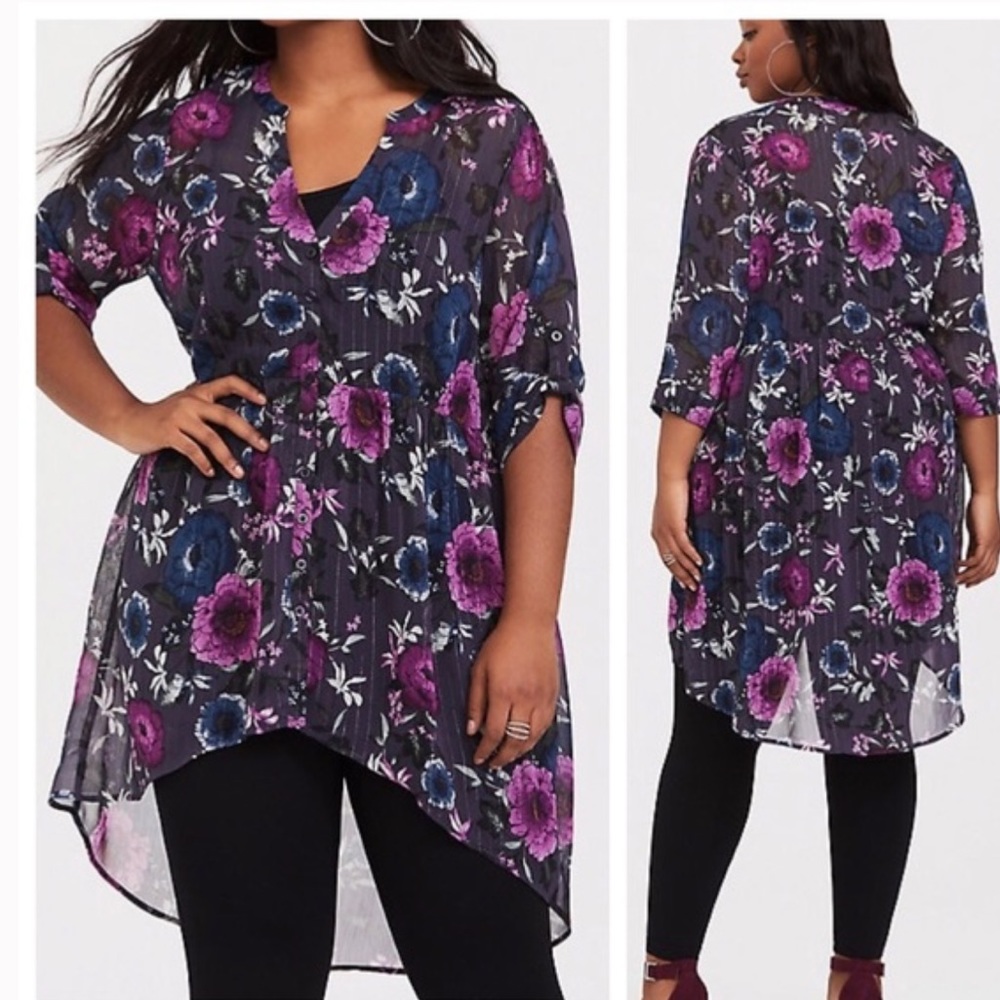 Torrid Metallic Babydoll Tunic Style #11548581 size 2